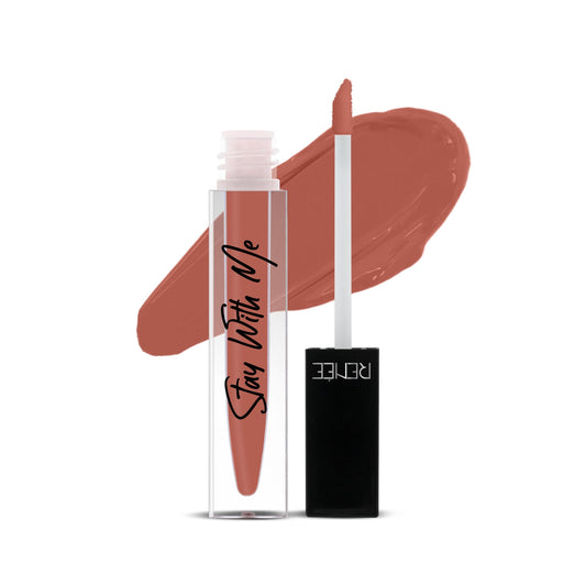 RENEE Stay With Me Matte Lip Color - Creme Of Caramel 5ml| Long lasting, Light Weight & Non Transfer Formula| Water & Smudge Proof