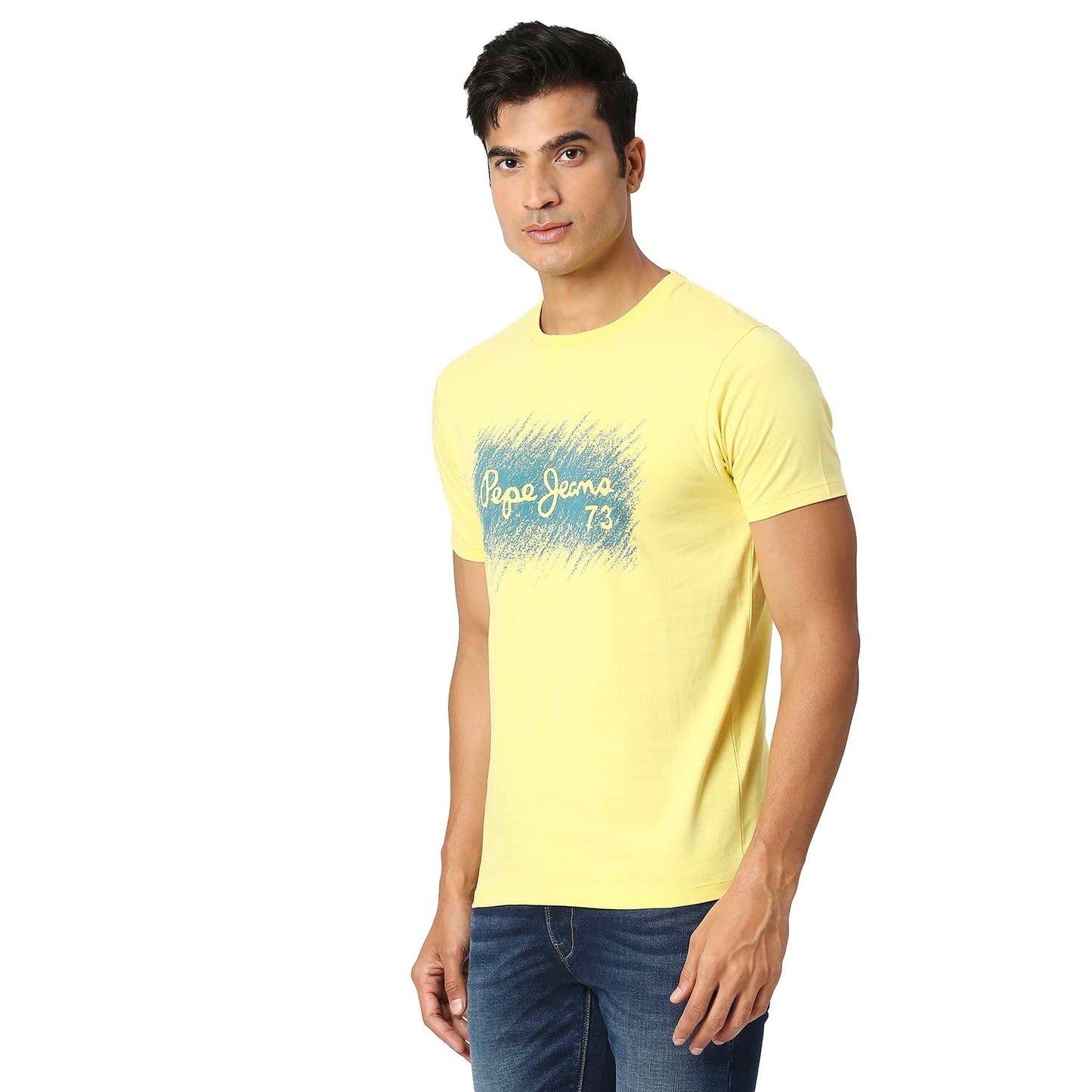 Pepe Jeans Men's Slim Fit T-Shirt (PM508934043S_Pop Yellow