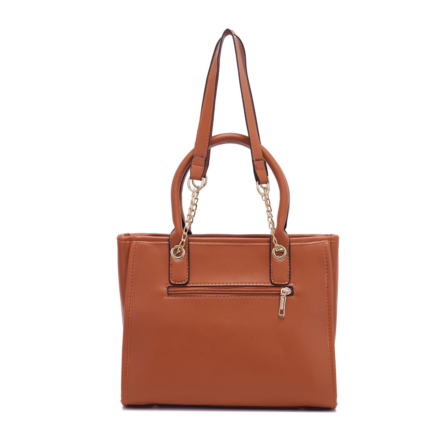 Pierre Cardin PU Leather Tote Bag For Women | Spacious Bag With Two Type Handles and Shoulder Chain Handles | Mobile & Coin Compartment Inside, Cognac