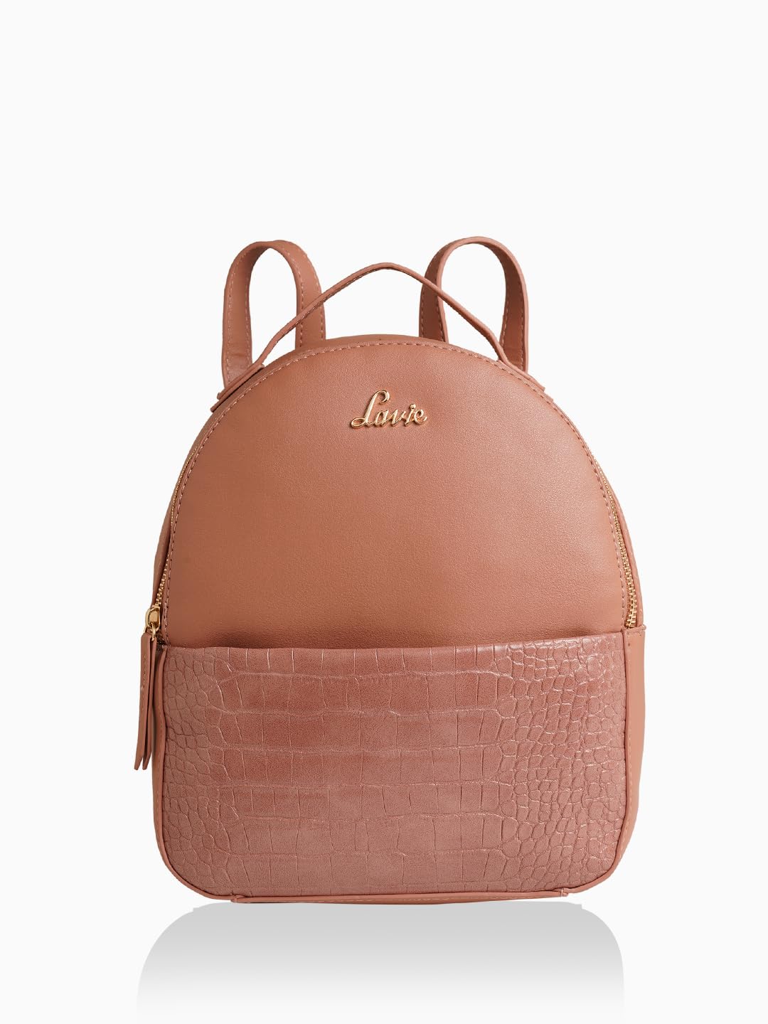 Lavie Women's Beetle Stylish Backpack For Girls | D. Pink Ladies Purse Handbag