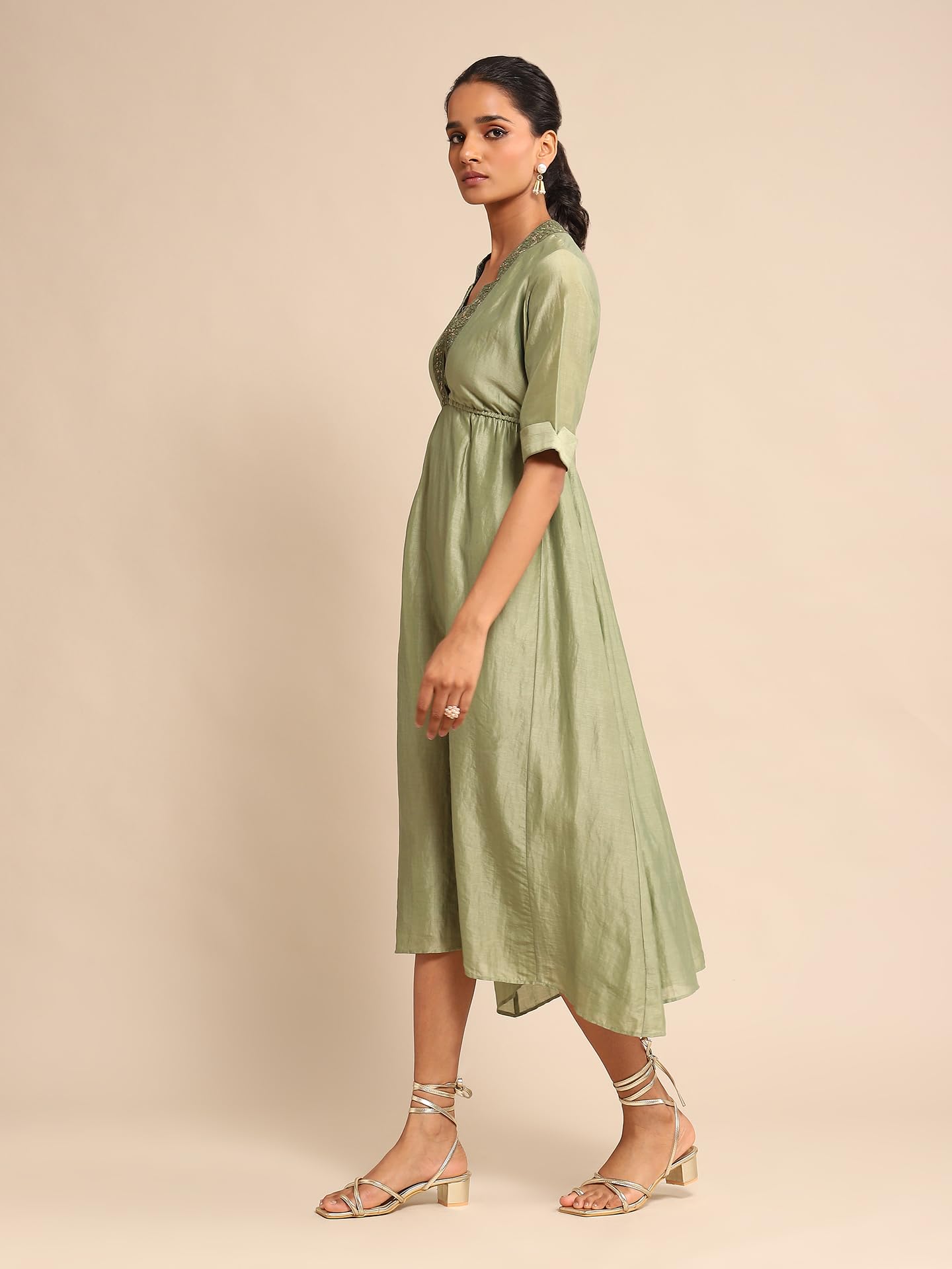 Ritu Kumar Green Solid Dress