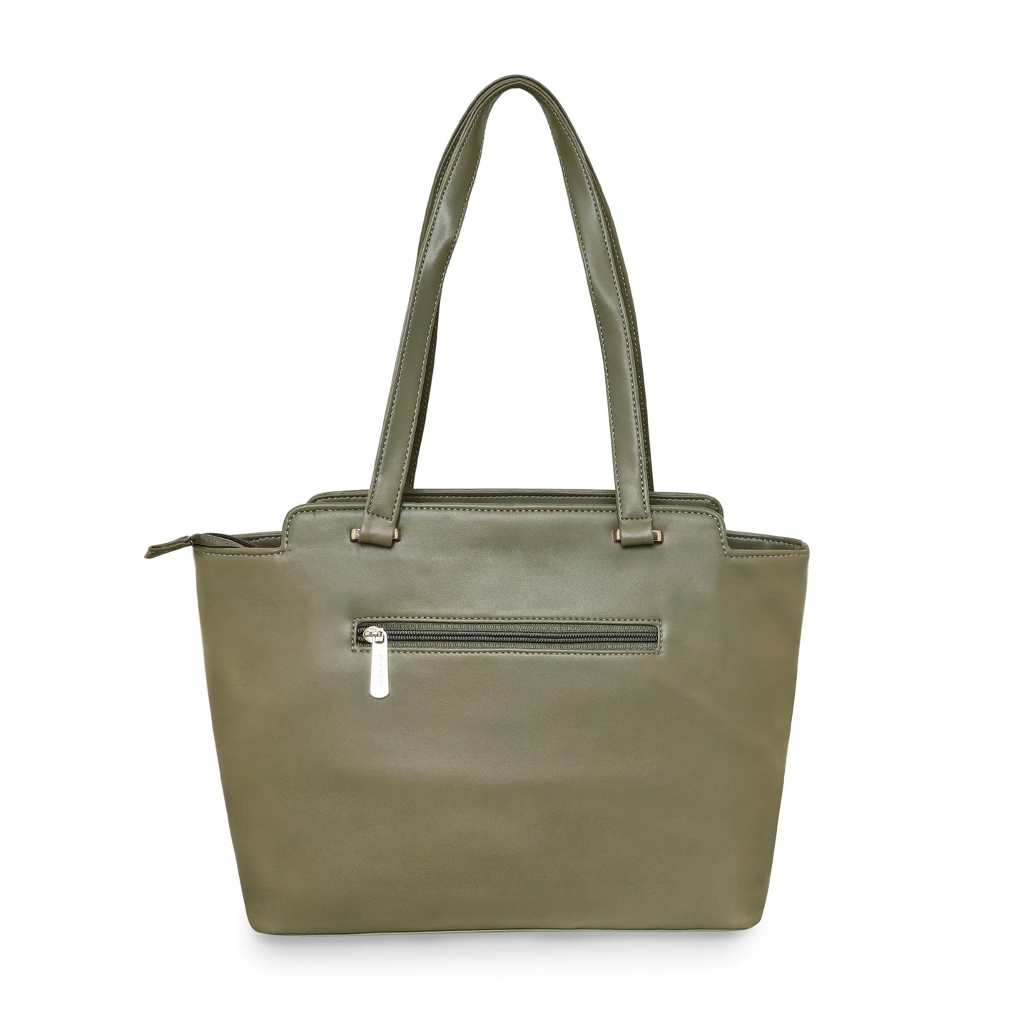 Pierre Cardin PU Leather Shoulder Bag For Women | Spacious Zipper Compartment With Outer Pocket | Tote Bag For Women & Girls, Olive