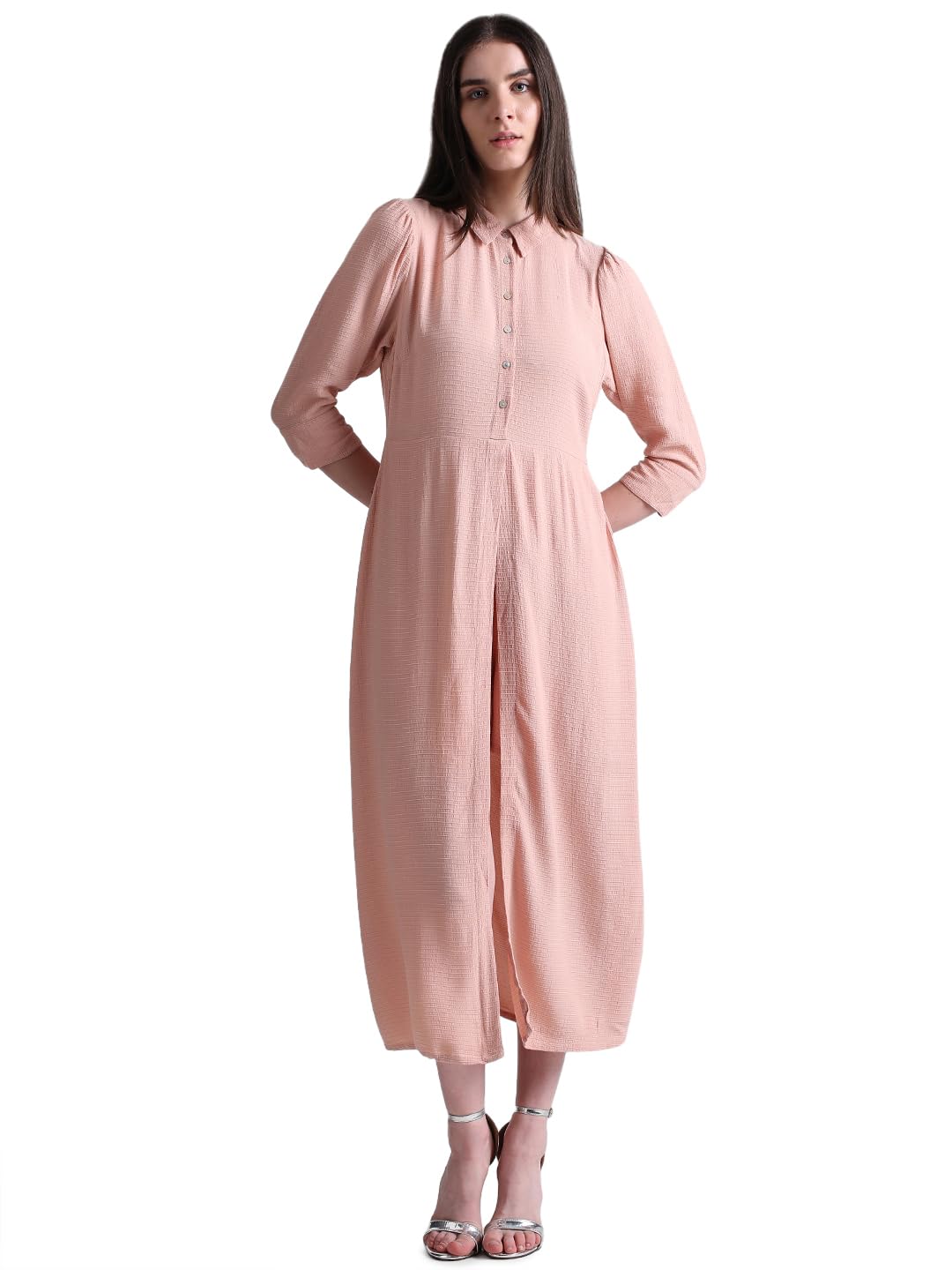 Only Women's Maxi Length Viscose A-Line Pink Dress