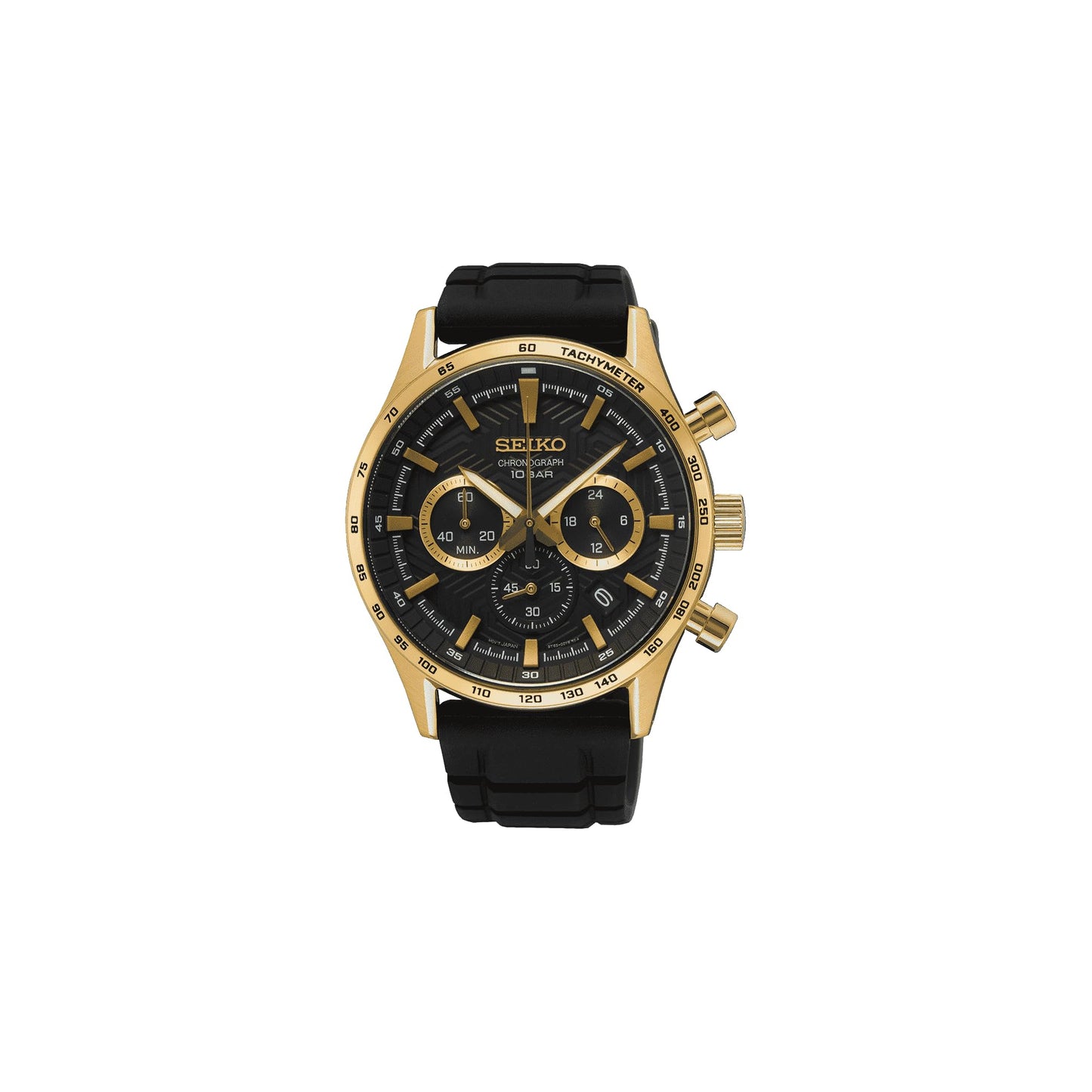 Seiko Chronograph Quartz Black Dial Watch for Men- SSB446P1