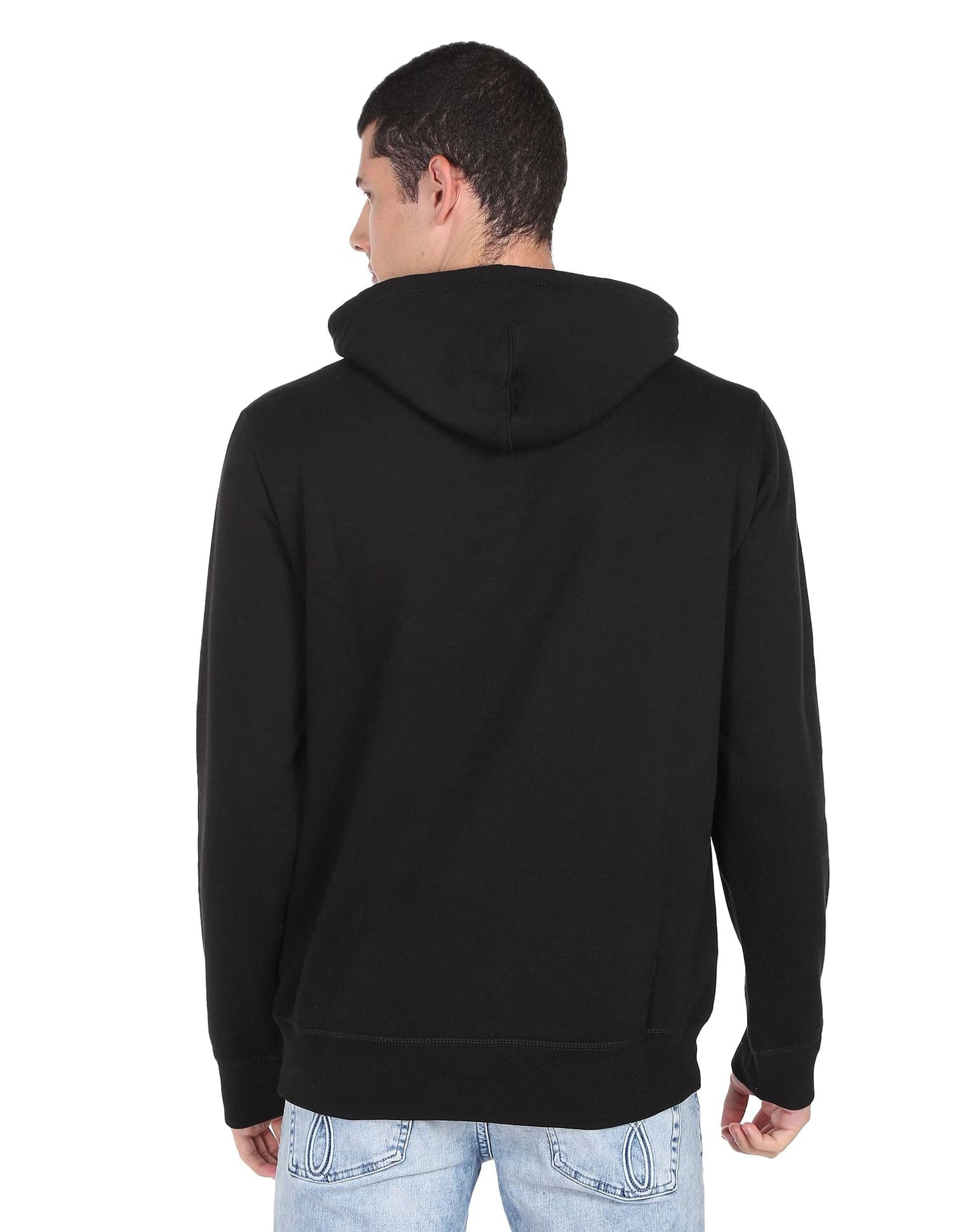 Tommy Hilfiger Men's Cotton Blend Hooded Neck Sweatshirt (A1AMH246_Black