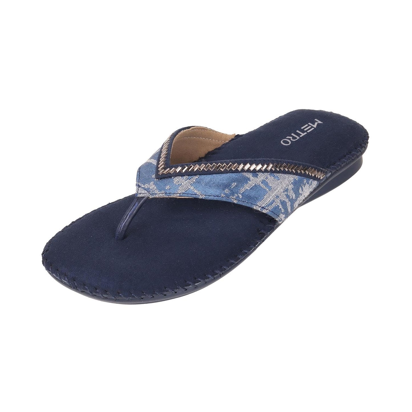 Metro Women Blue Flat Comfort Sandal UK/7 EU/40 (44-32)