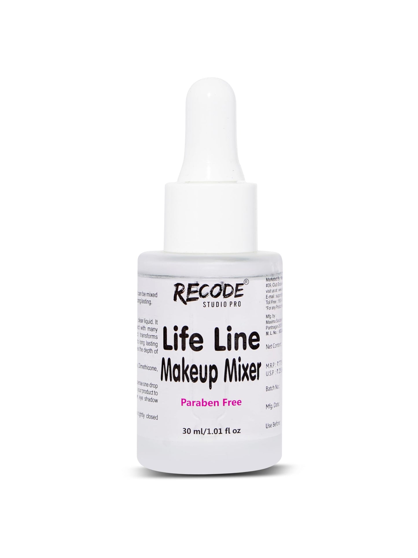 Recode Lifeline Makeup Mixer helps to Create Long Lasting Effect with Many Makeup Products & Intensifies Depth of Products, 30ml