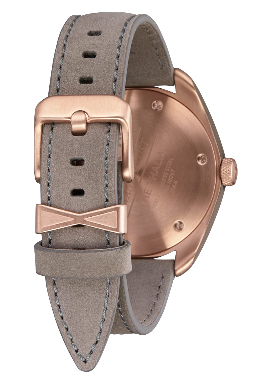 NIXON Thalia Leather A1343 - Gray Sunray/Rose Gold/Gray - 50M Water Resistant Analog Classic Watch (38 mm Watch Face, 18 mm Custom Tapered Leather Band)
