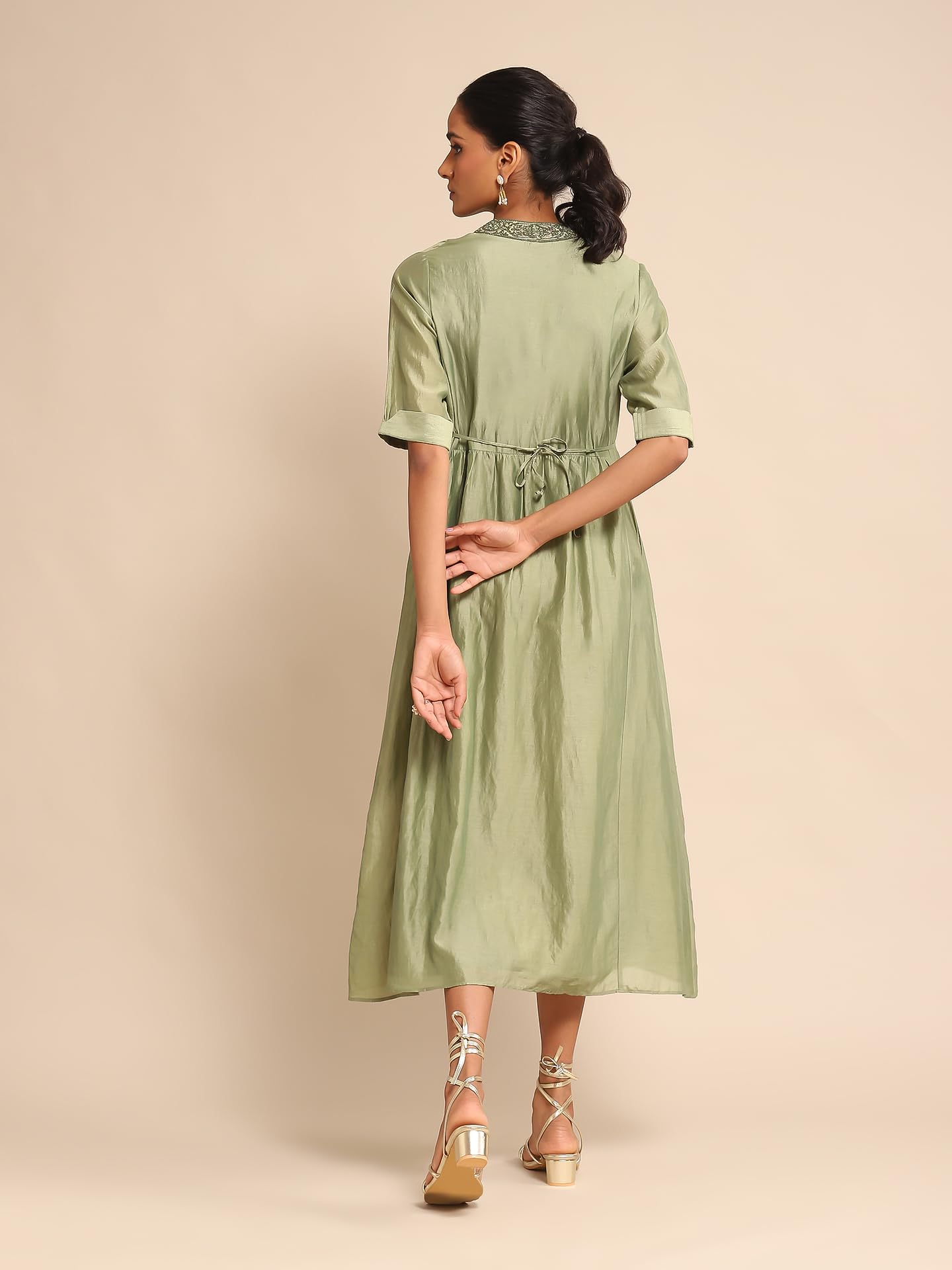 Ritu Kumar Green Solid Dress