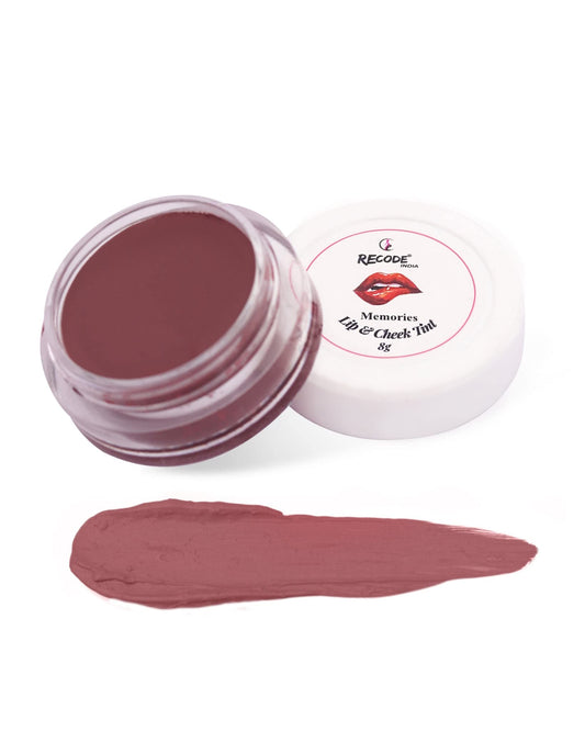 Recode Lip & Cheek Tint with Goodness of Jojoba Oil, Nourishes & Hydrates Dry Chapped Lips, Blush for Women & Girls (Memories, 8gm)