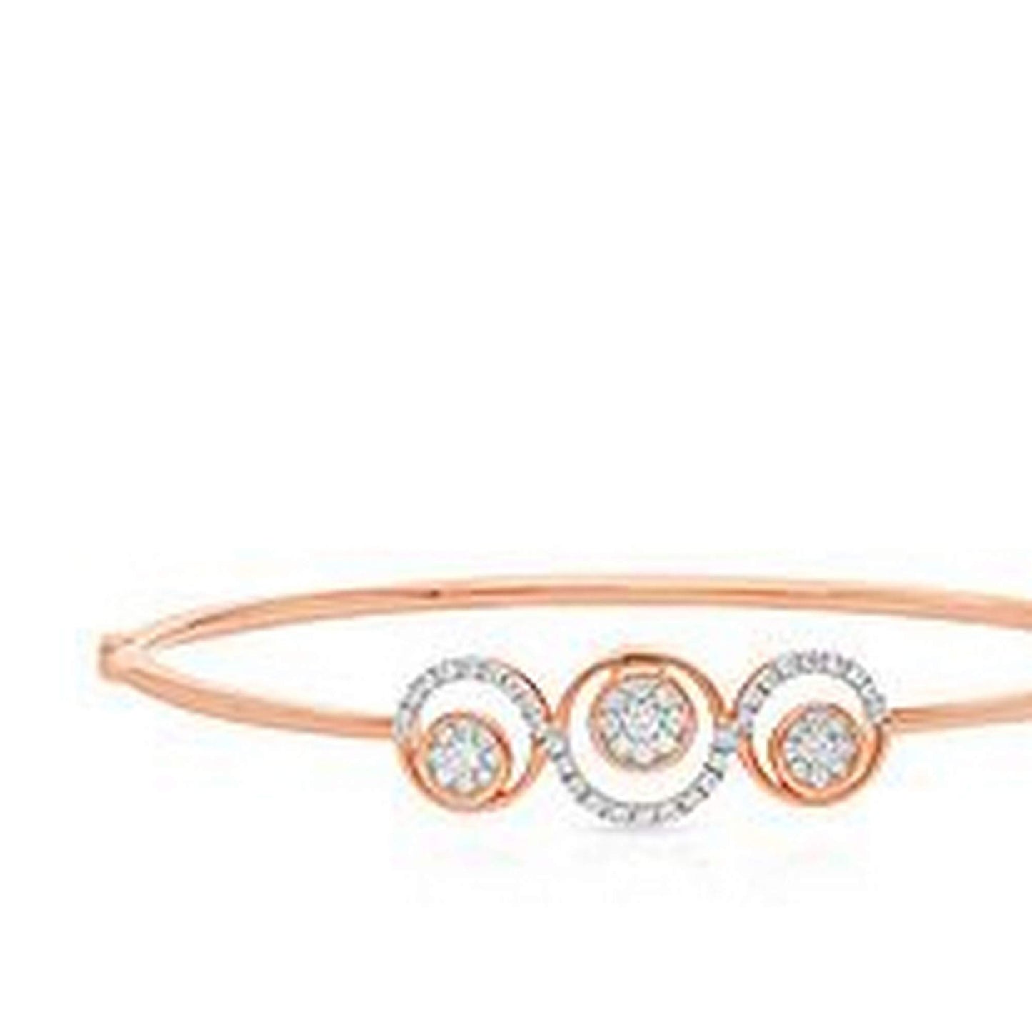 Malabar Gold & Diamonds 18k (750) Rose Gold and Solitaire Bangle for Women