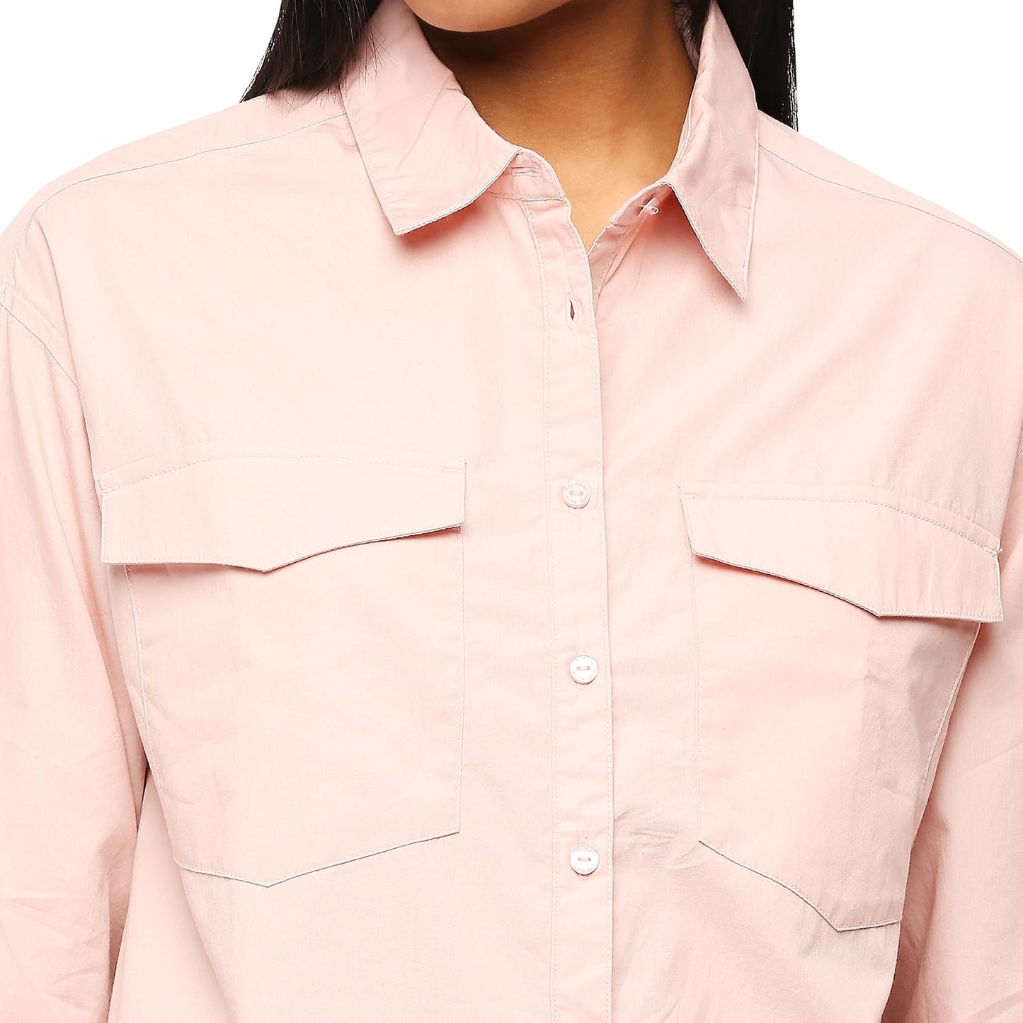 Pepe Jeans Women's Oversized Fit Shirt (PL304740_Soft Pink