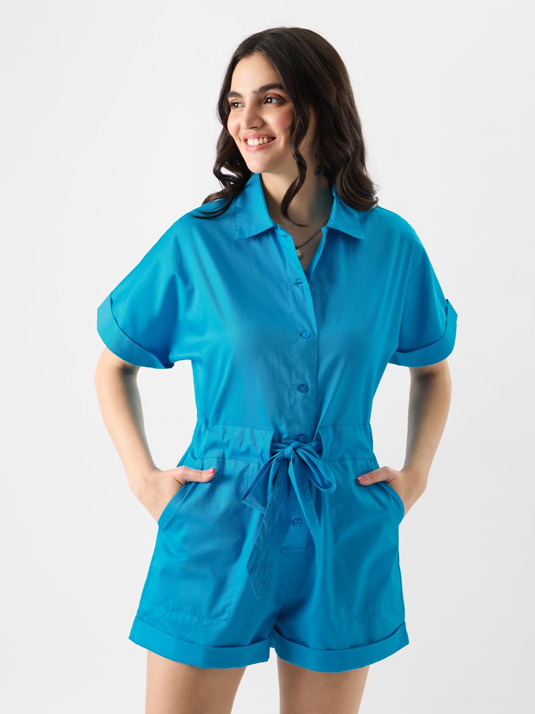 The Souled Store Buy Solids: Azure Jumpsuit Online