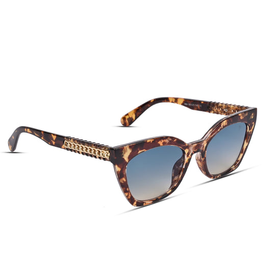 Voyage Gradient Grey Cat-Eye Sunglasses for Women (984MG3793 | Brown Frame | Grey Lens)