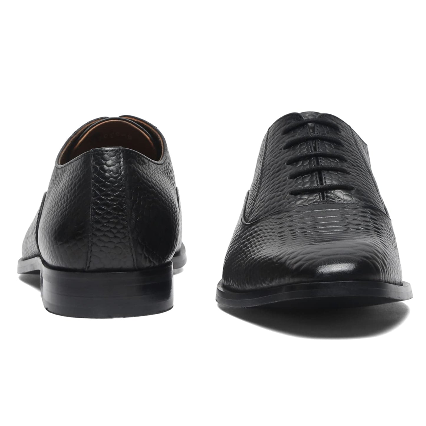LOUIS STITCH Men's Style Devils Black Derby Shoes Handmade Formal Italian Leather Shoes for Men (EUSNJB) (Size- 8 UK)