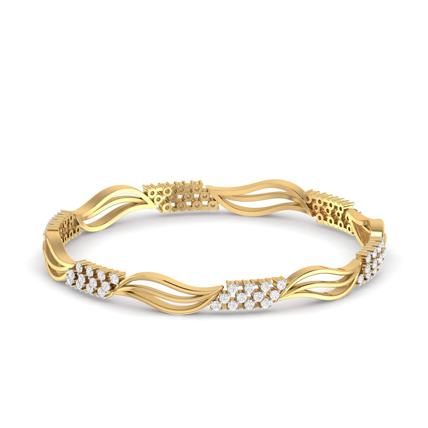 PC Jeweller 14k (585) Yellow Gold and Solitaire Bangle for Women