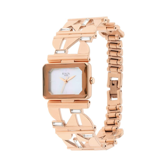 Titan Analog Rose Gold Dial Women's Watch-95149WM01