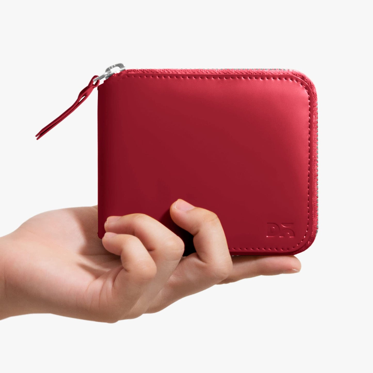 DailyObjects Crimson Red Women's Zip Wallet | Made with Vegan Leather Material | Carefully Handcrafted | Holds up to 8 Cards | Slim and Easy to Fit in Pocket | Coin Pocket with Button Closure