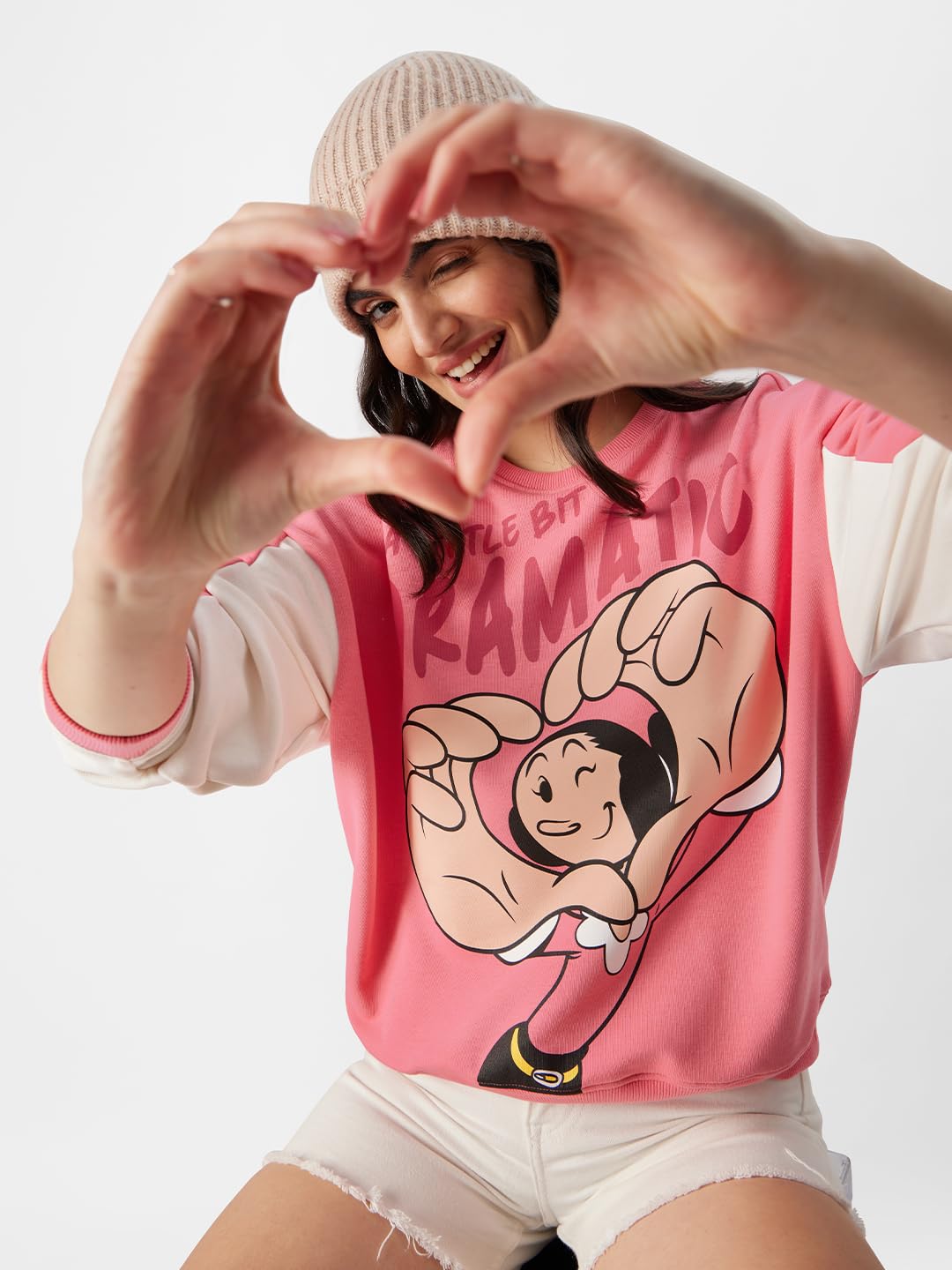 The Souled Store Official Olive OYL: Little Bit Dramatic Women Oversized Sweatshirts