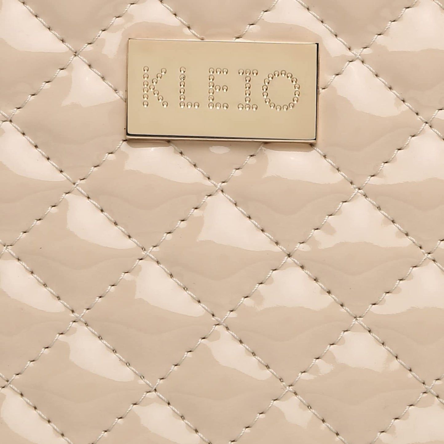 KLEIO Quilted Small Boxy Structured Leather Hand Bag for Women (Cream) with Zip & Adjustable Cross Body Strap | Spacious Handbag for Girls Suitable for Casual & Everyday Use