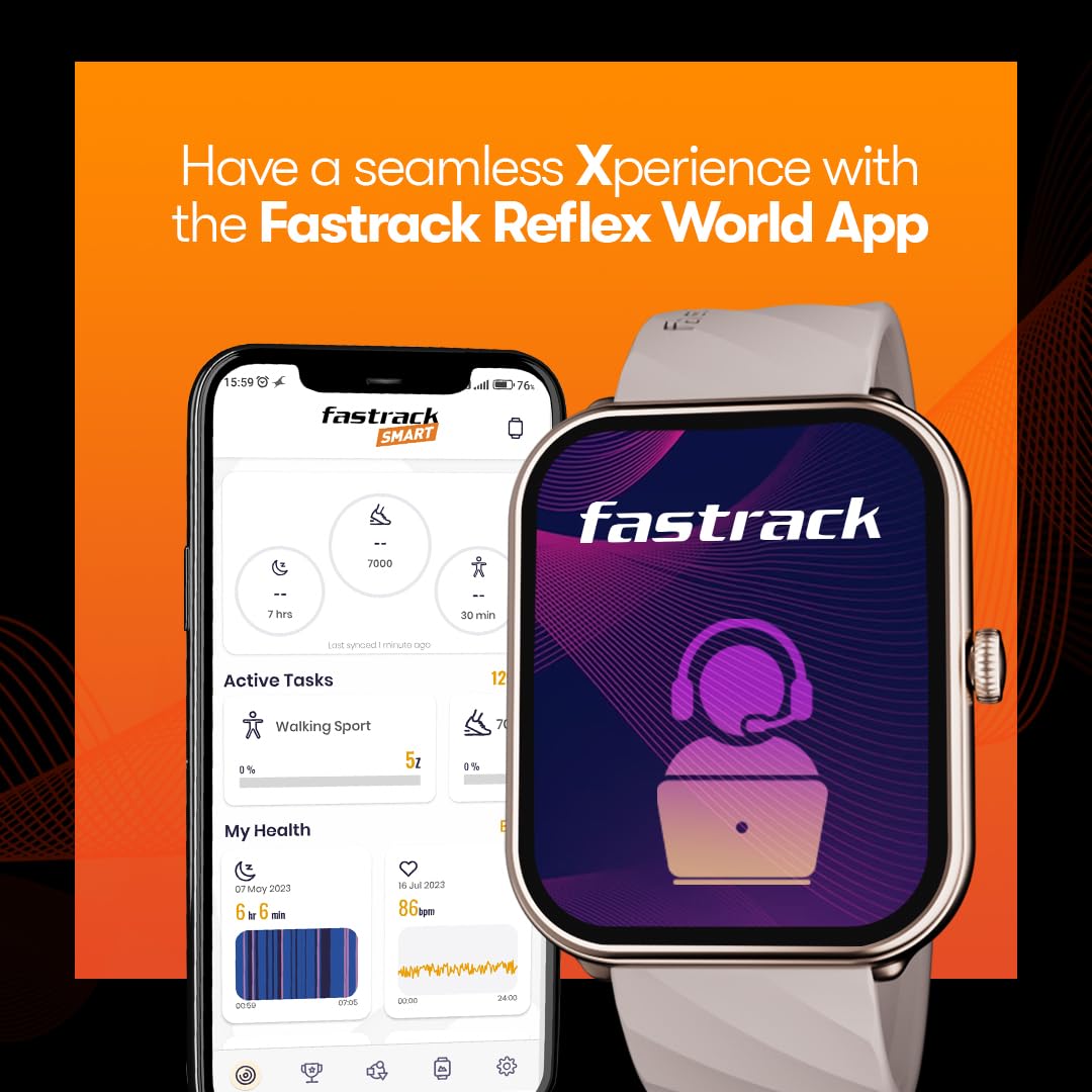 Fastrack Limitless X|Large 1.91" Hd Display|700 Nits|Singlesync Bt Calling|Advanced Chipset|100+ Sports Modes & Watchfaces|Auto Stress Monitor|24X7 Health Suite| Ip68 Smartwatch, Black