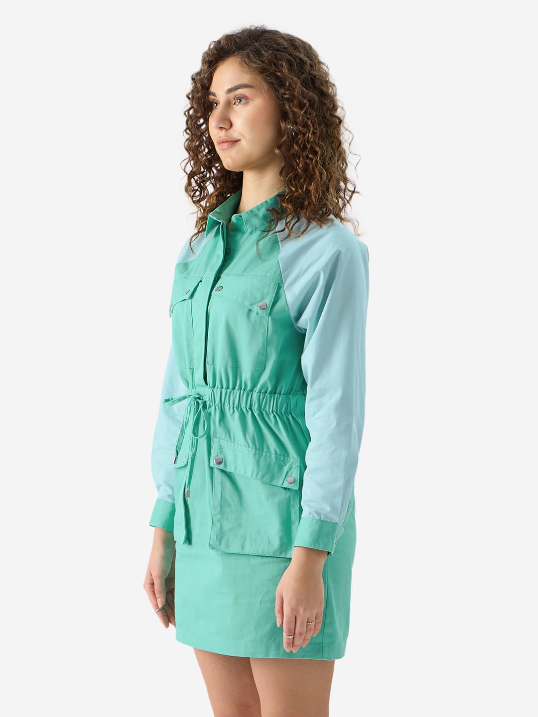 The Souled Store Solids: Apple Mint Women Shirt Dresses