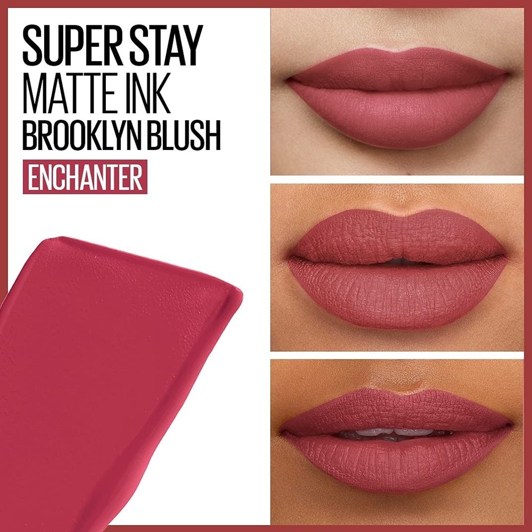 Maybelline Superstay Matte Ink Brooklyn Blush - Enchanter, 5ml | Liquid Lipstick | Matte Lipstick, 5ml