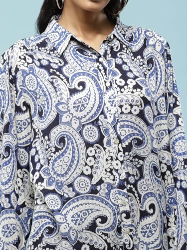 Aarke Ritu Kumar Blue All Over Print Shirt