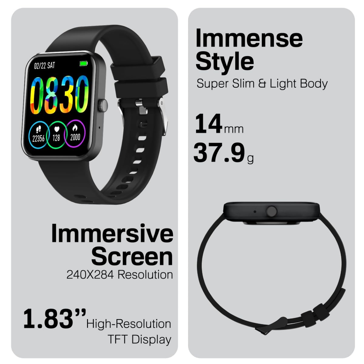 Promate Xwatch-B18 Fitness Smart Watch, (Black)