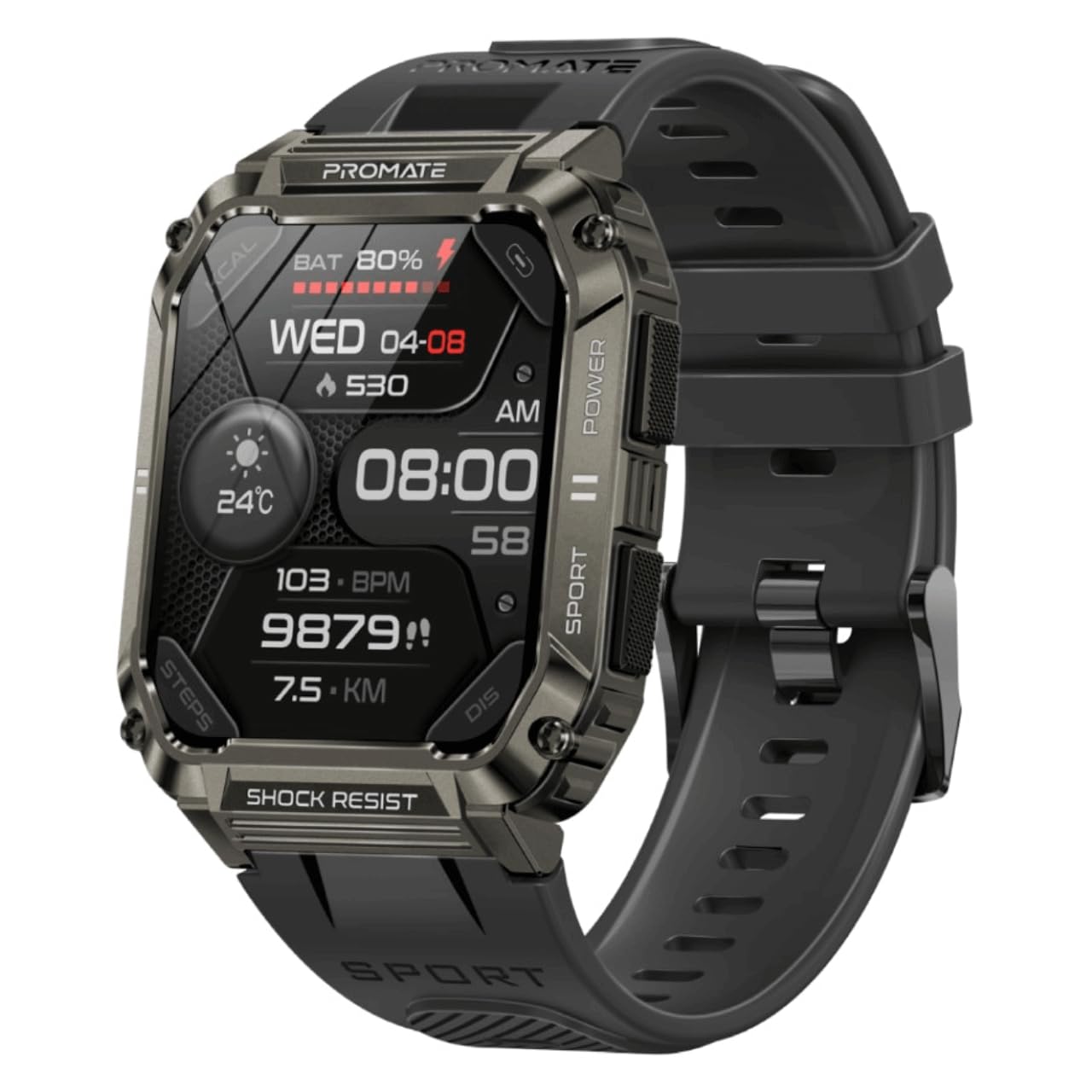 Promate Xwatch-S19 Outdoor Rugged Smart Watch,  (Black)