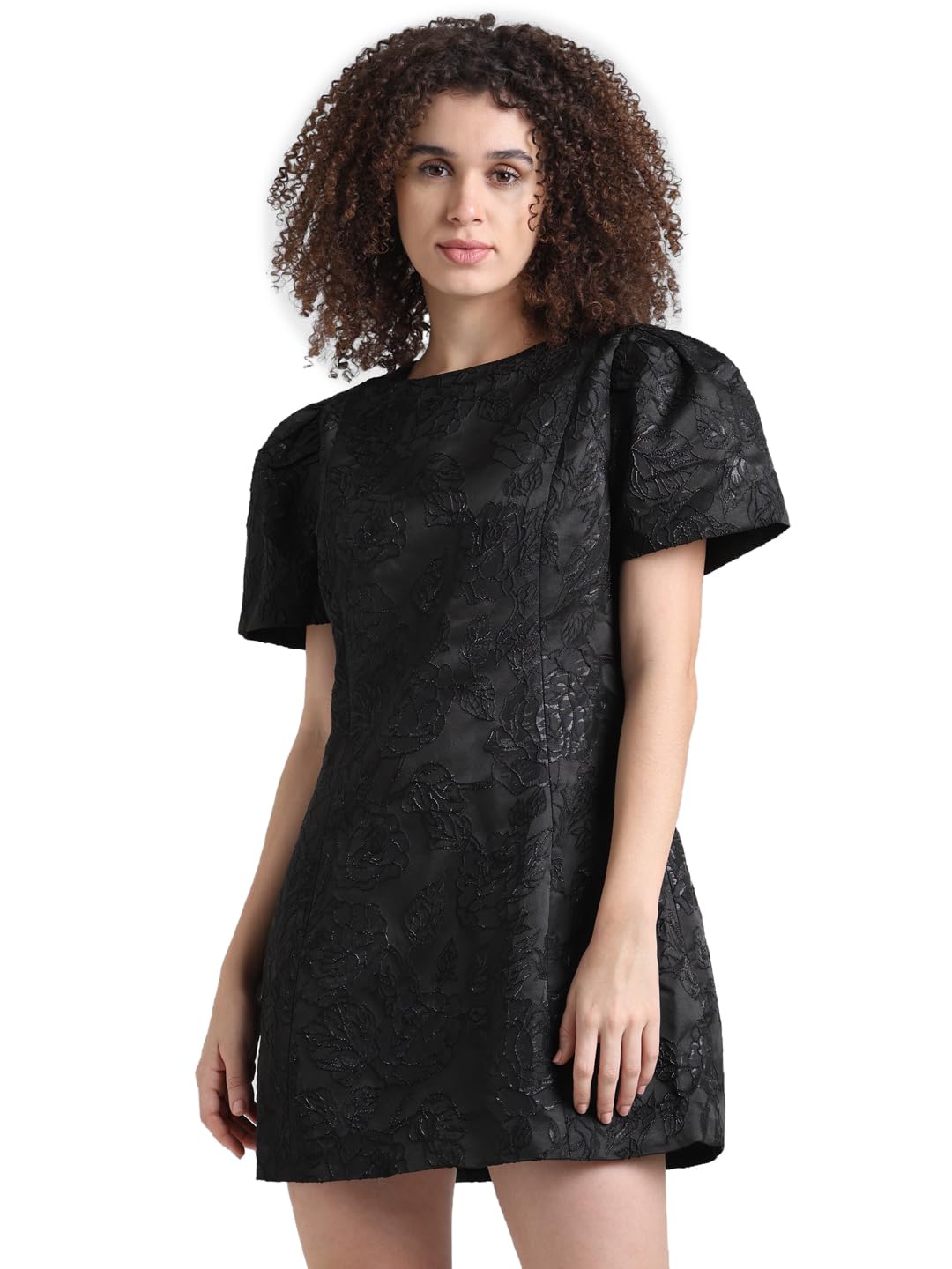 ONLY Women's Polyester Blend Classic Mini Dress (Jet Black)