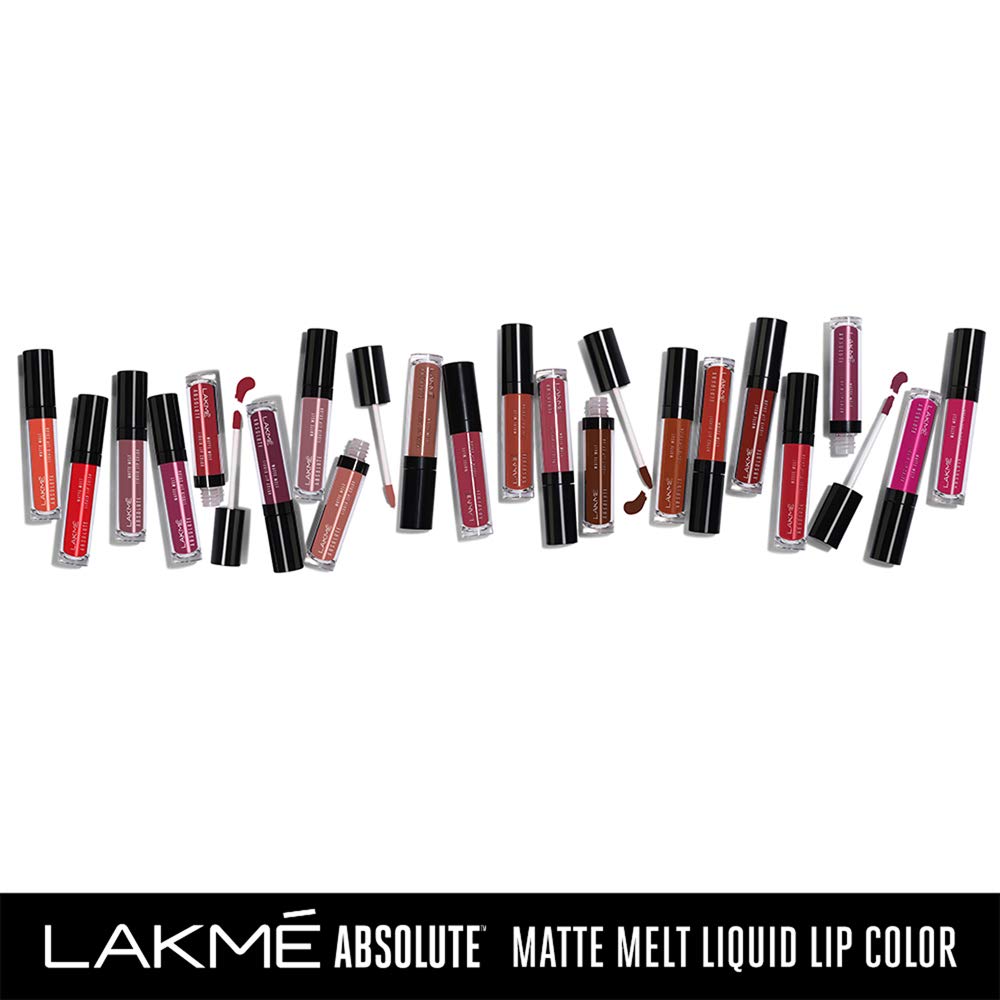 Lakme Absolute Matte Melt Liquid Lip Color, Rhythmic Red, 6 ml