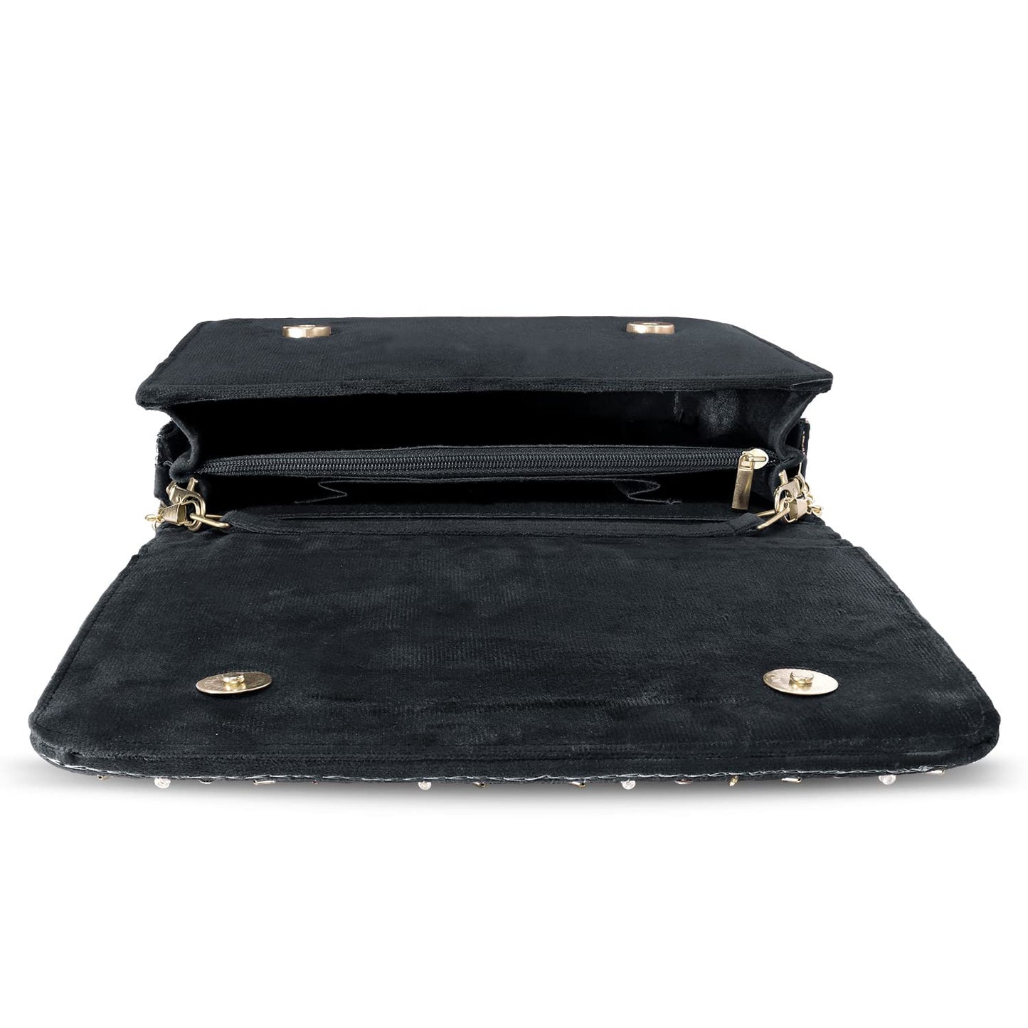 Peora Black Clutch Purses for Women Handmade Evening Handbags Bridal Clutch