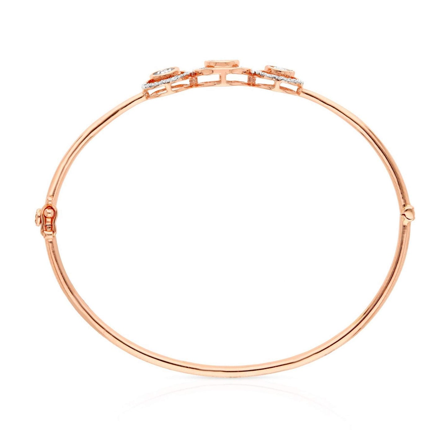 Malabar Gold & Diamonds 18k (750) Rose Gold and Solitaire Bangle for Women