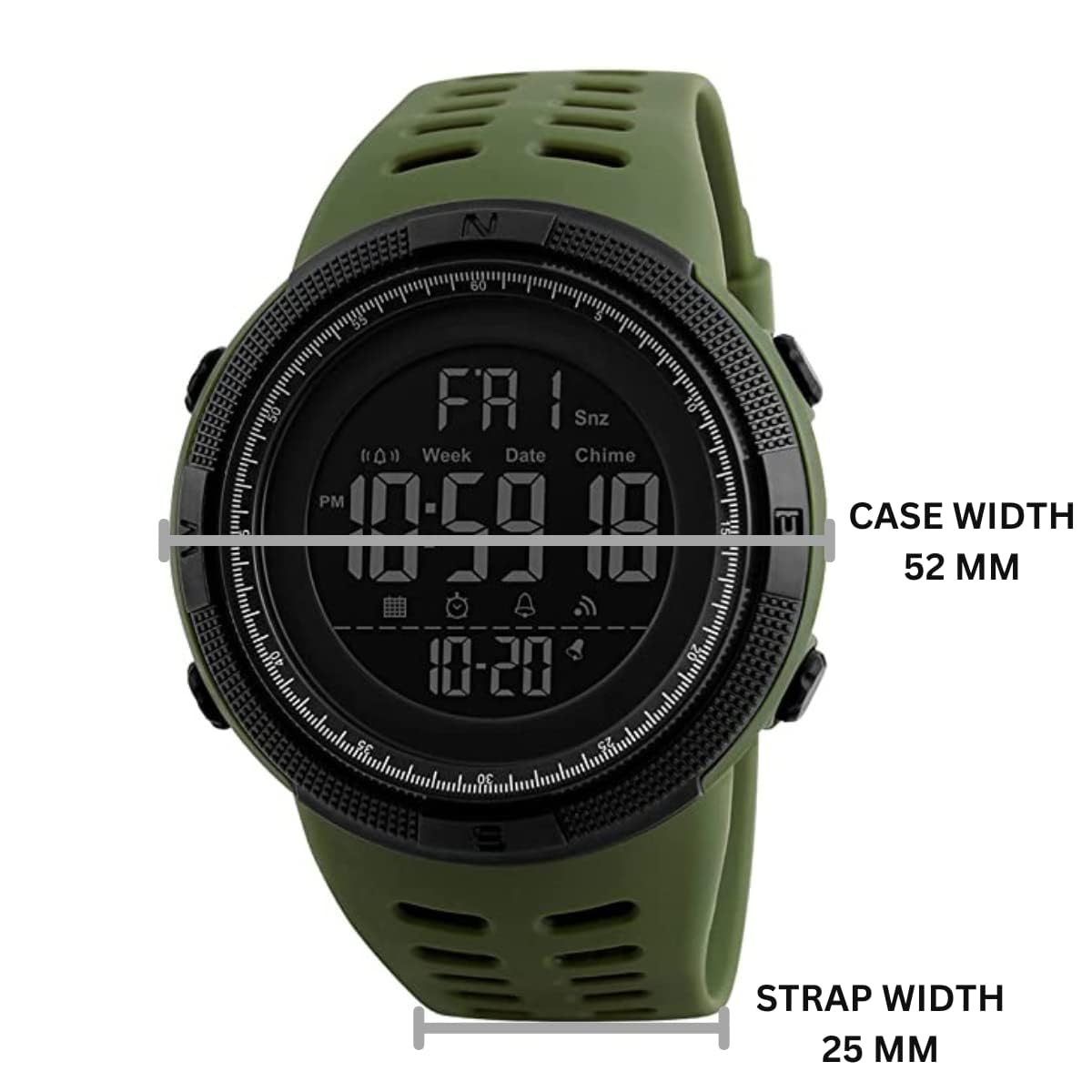 ON TIME OCTUS Digital Boy's and Men's Watch DIGI-010 (Black Dial Green Color Strap)
