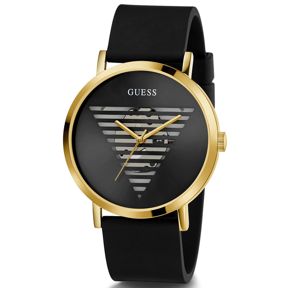 GUESS Mens 22 mm Idol Black Dial Silicone Analog Watch