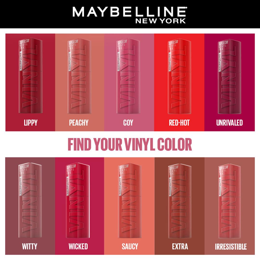 Maybelline Superstay Vinyl Ink Liquid Lipstick, Awestruck | High Shine That Lasts for 16 HRs