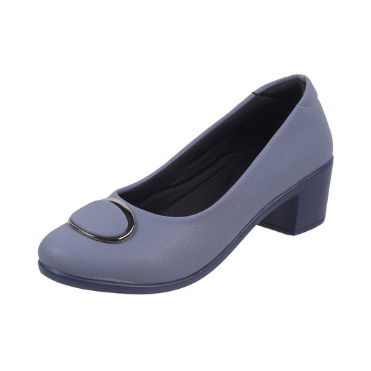 Metro Women Blue Synthetic Leather Formal/Pump Shoes