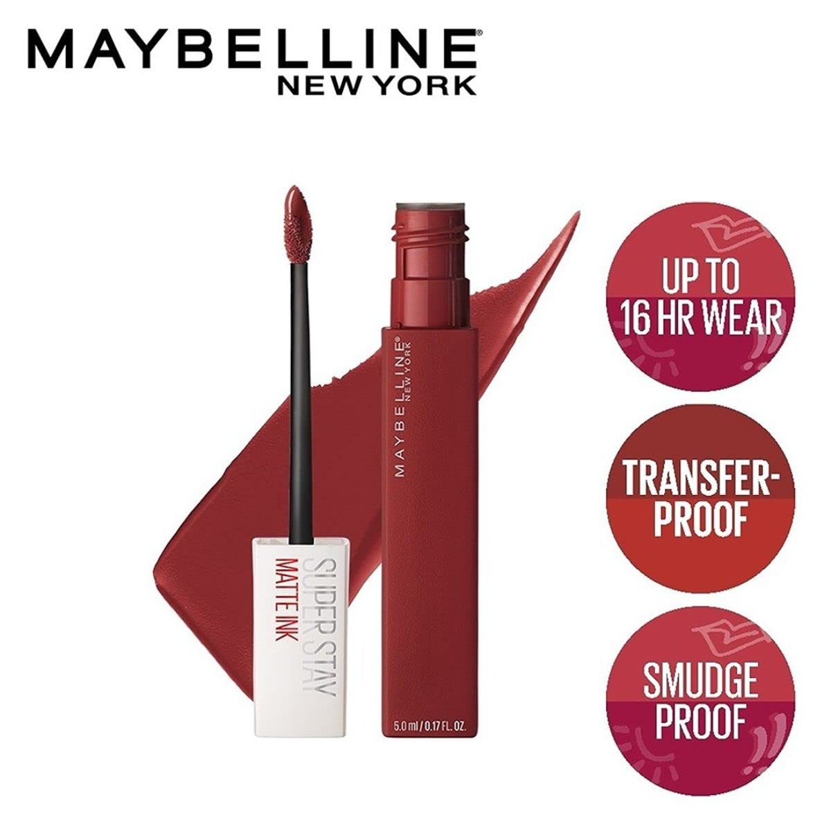 Maybelline New York Liquid Matte Lipstick, Long Lasting, 16hr Wear, Superstay Matte Ink, 50 Voyager, 5ml