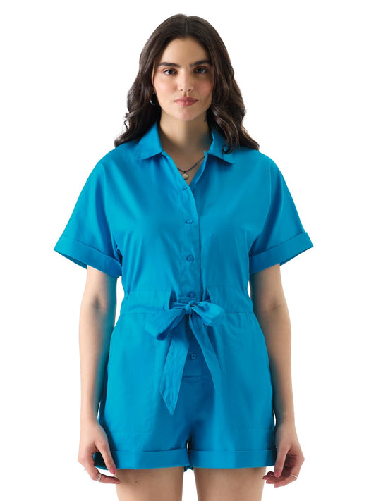 The Souled Store Buy Solids: Azure Jumpsuit Online