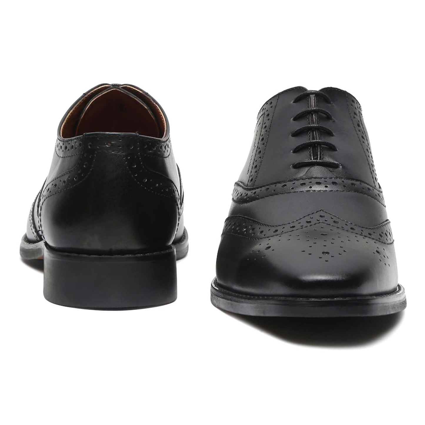 LOUIS STITCH Mens Obsidian Black Italian Leather Wingtip Brogue Handmade Formal Lace Up Shoe for Men (RXBGJB-) - 11 UK