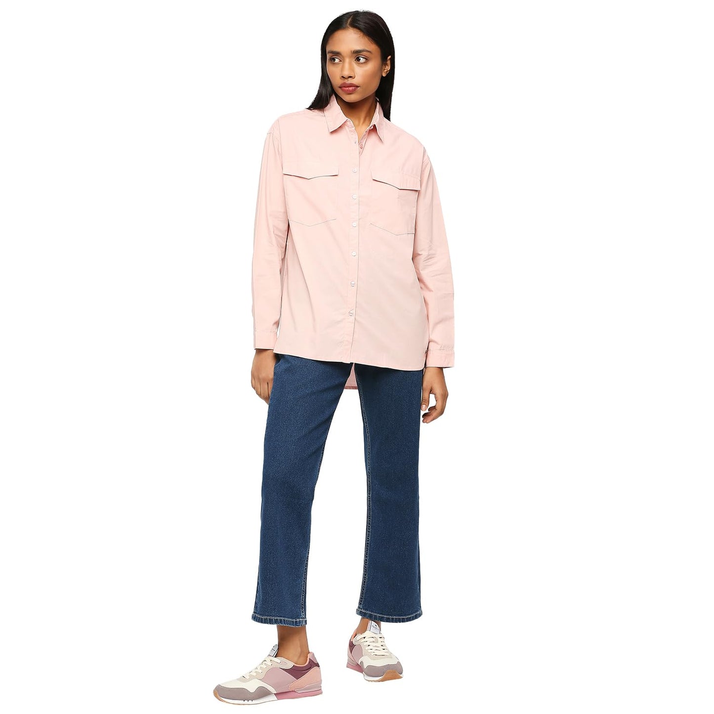 Pepe Jeans Women's Oversized Fit Shirt (PL304740_Soft Pink