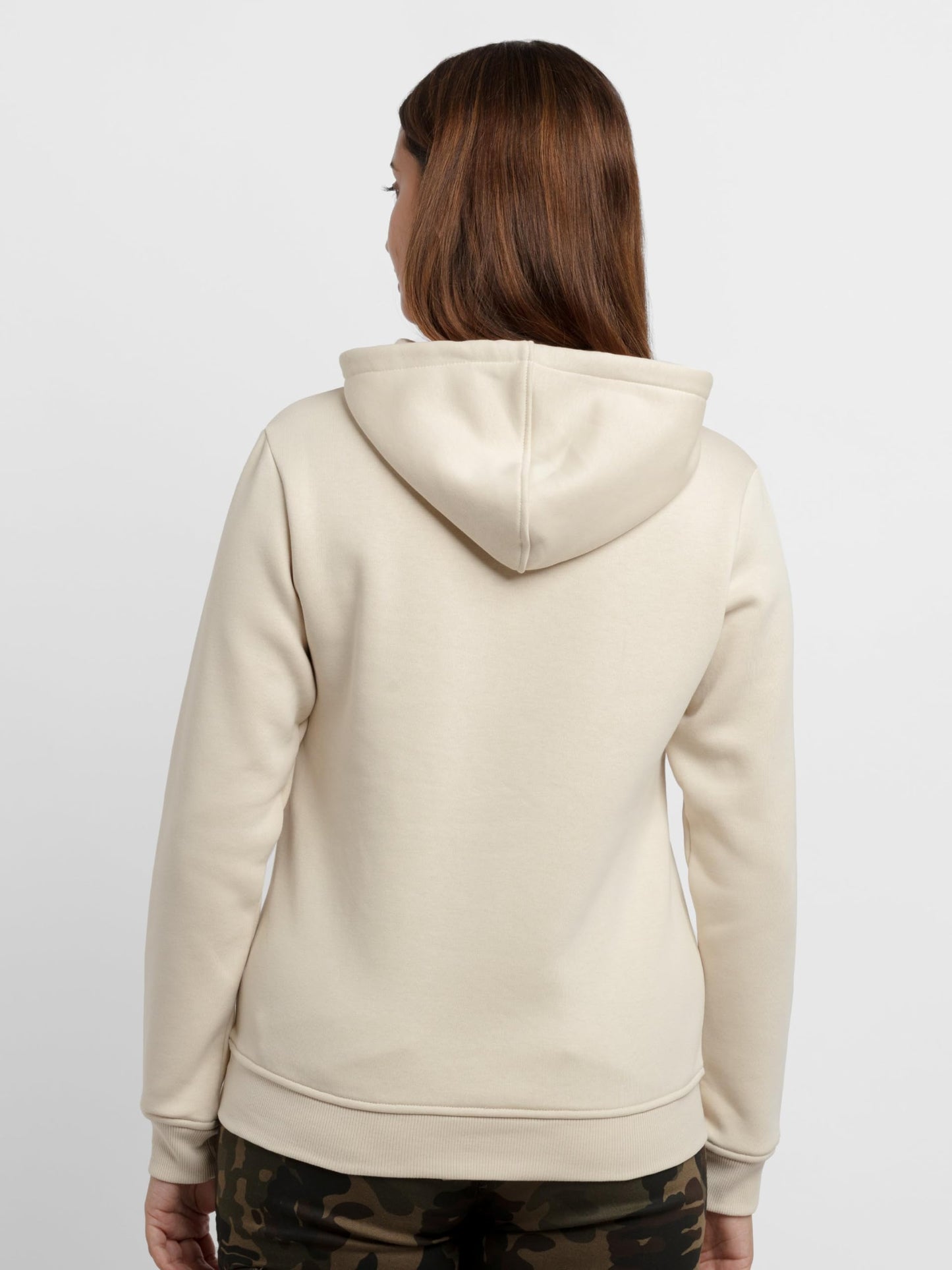 Status Quo Womens Printed Hooded Sweatshirt Beige