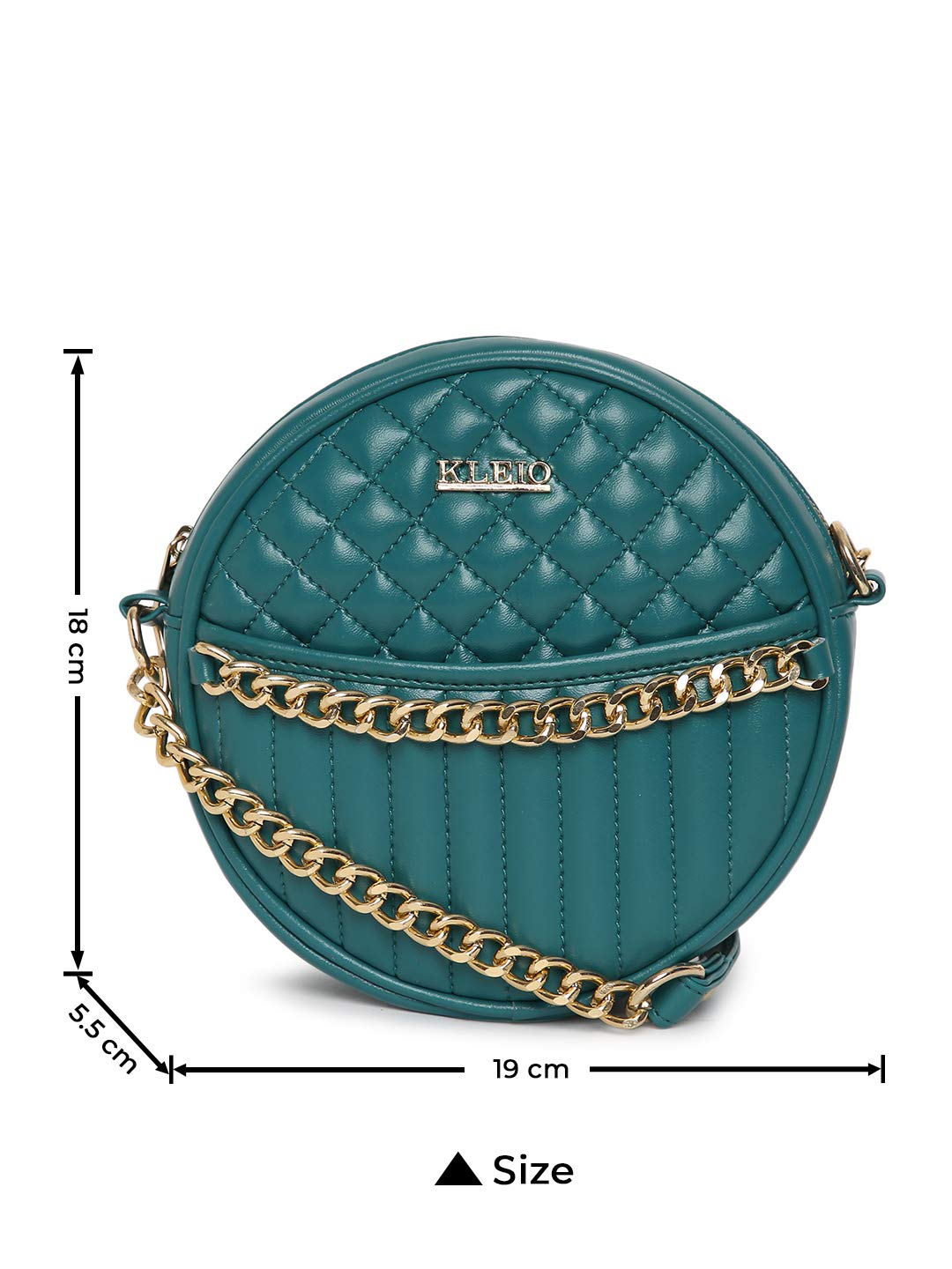 KLEIO Quilted Round Sling Bag For Women Girls Olive Green 1