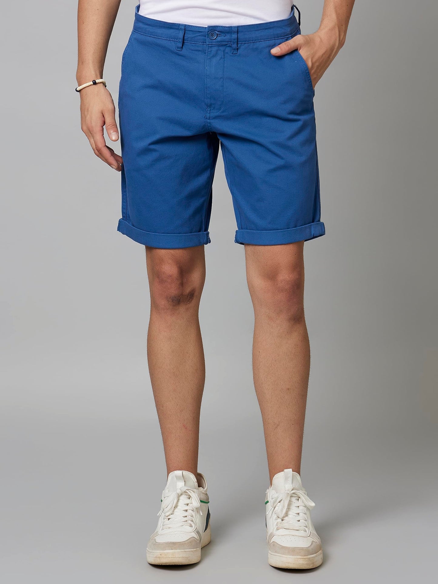 Celio Men's Solid Blue Chino Shorts