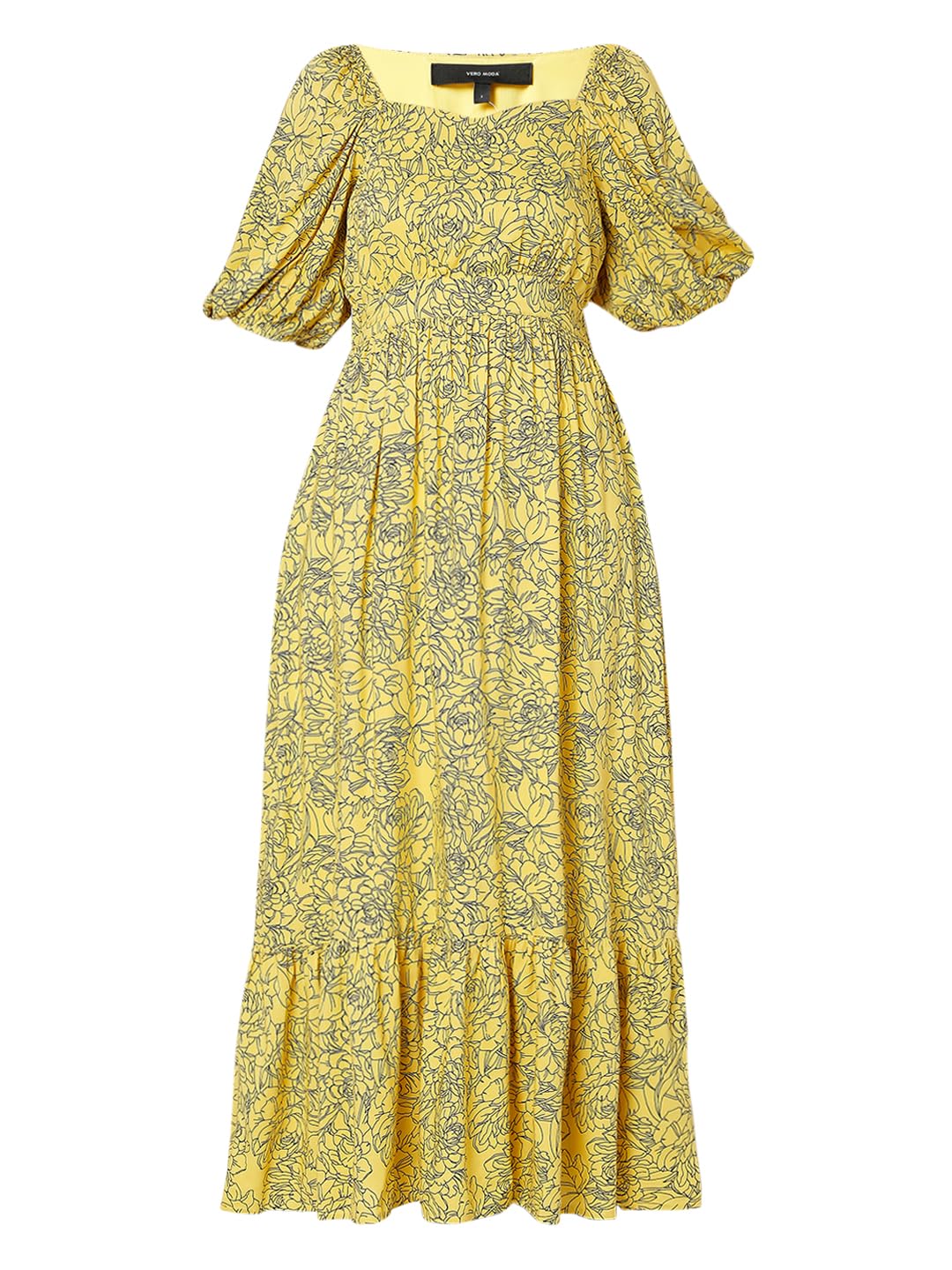 Vero Moda Women's Viscose A-Line Maxi Dress (Illuminating) Yellow