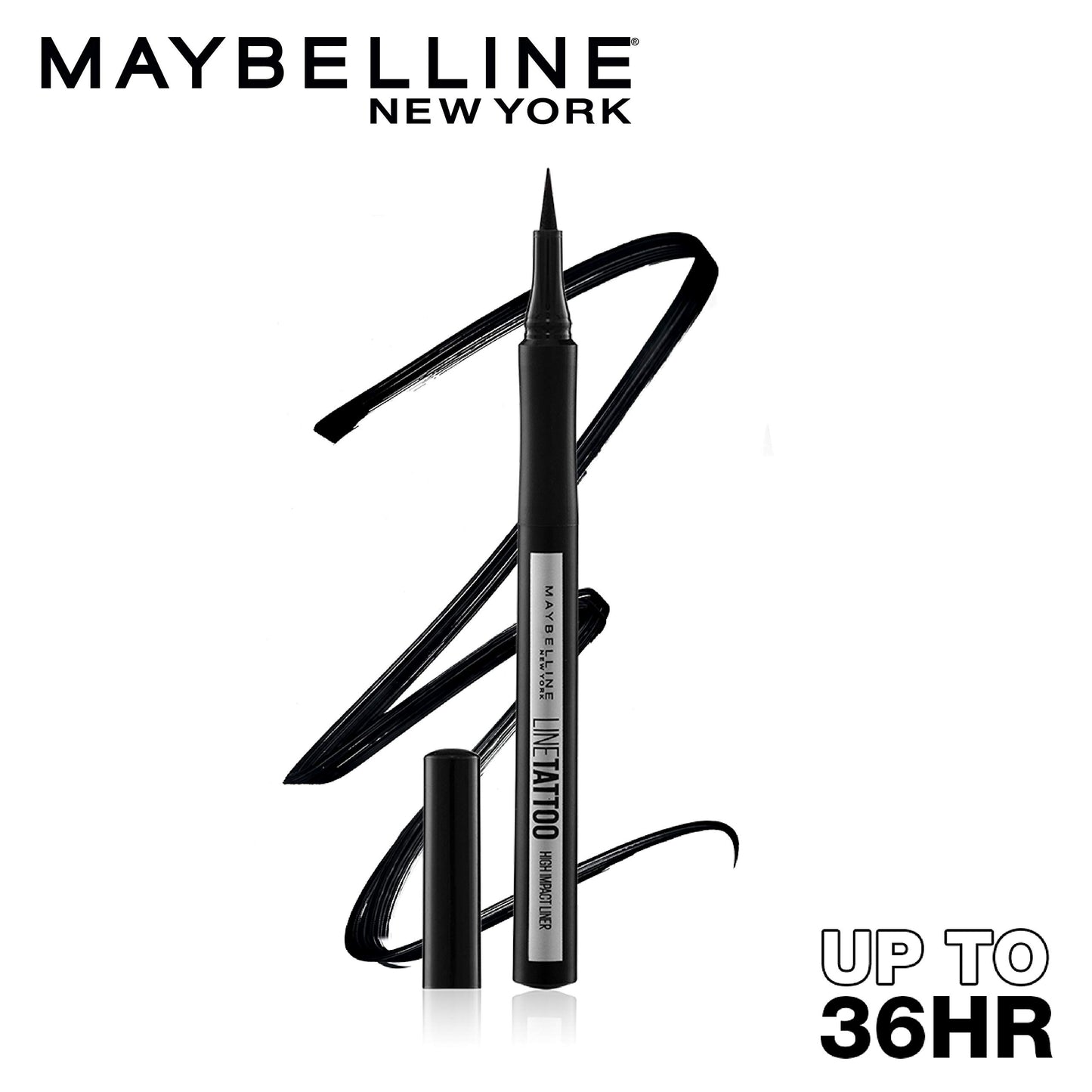 Maybelline New York Super Stay Matte Ink Liquid Lipstick, 220 Ambitious, 5ml & Maybelline New York Line Tattoo High Impact Liner Black, 1g