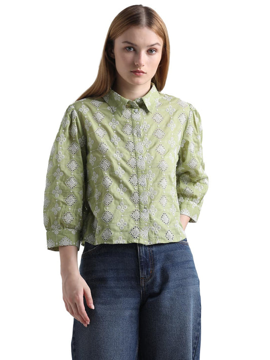 ONLY Women's Slim Fit Shirt (15326584- Fern