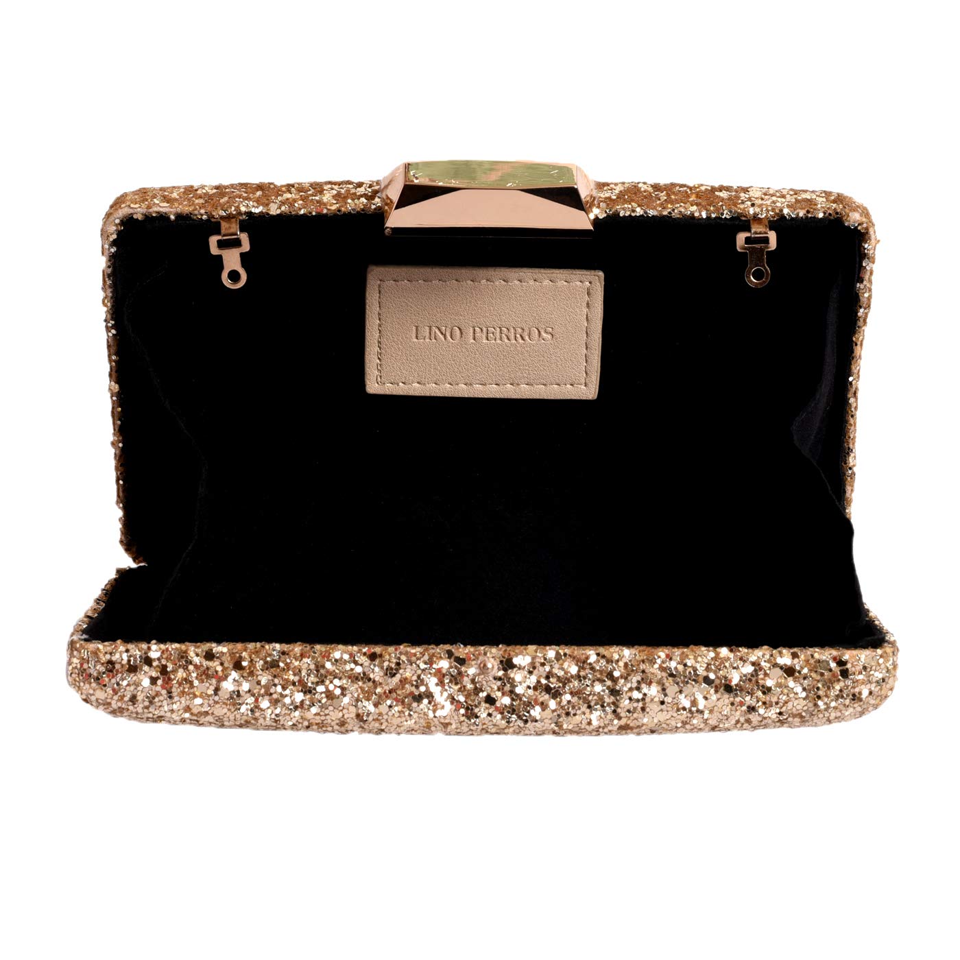 Lino Perros Golden Faux Leather Clutch (Gold)