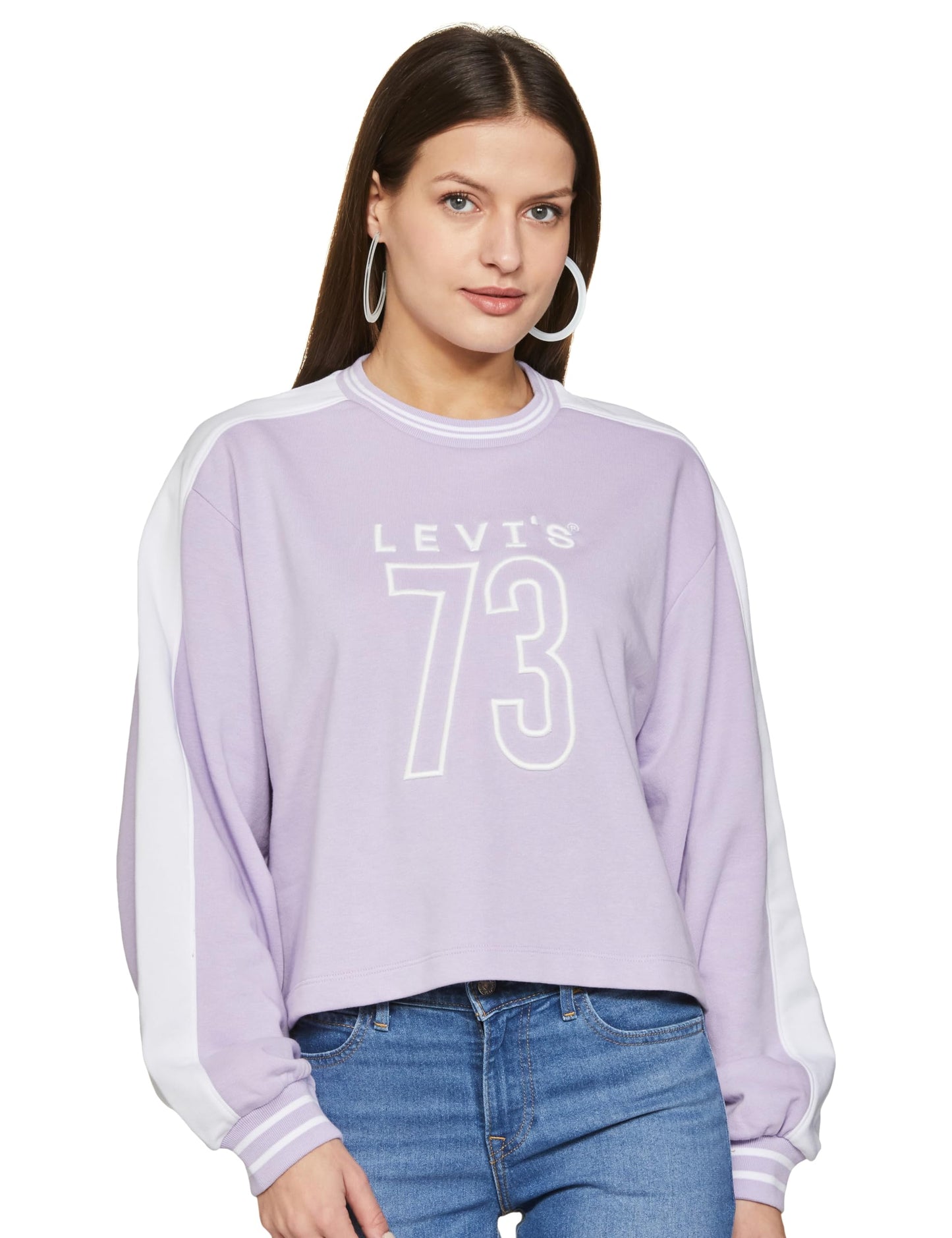 Women's Graphic Lailac Crew Neck Sweatshirt Purple